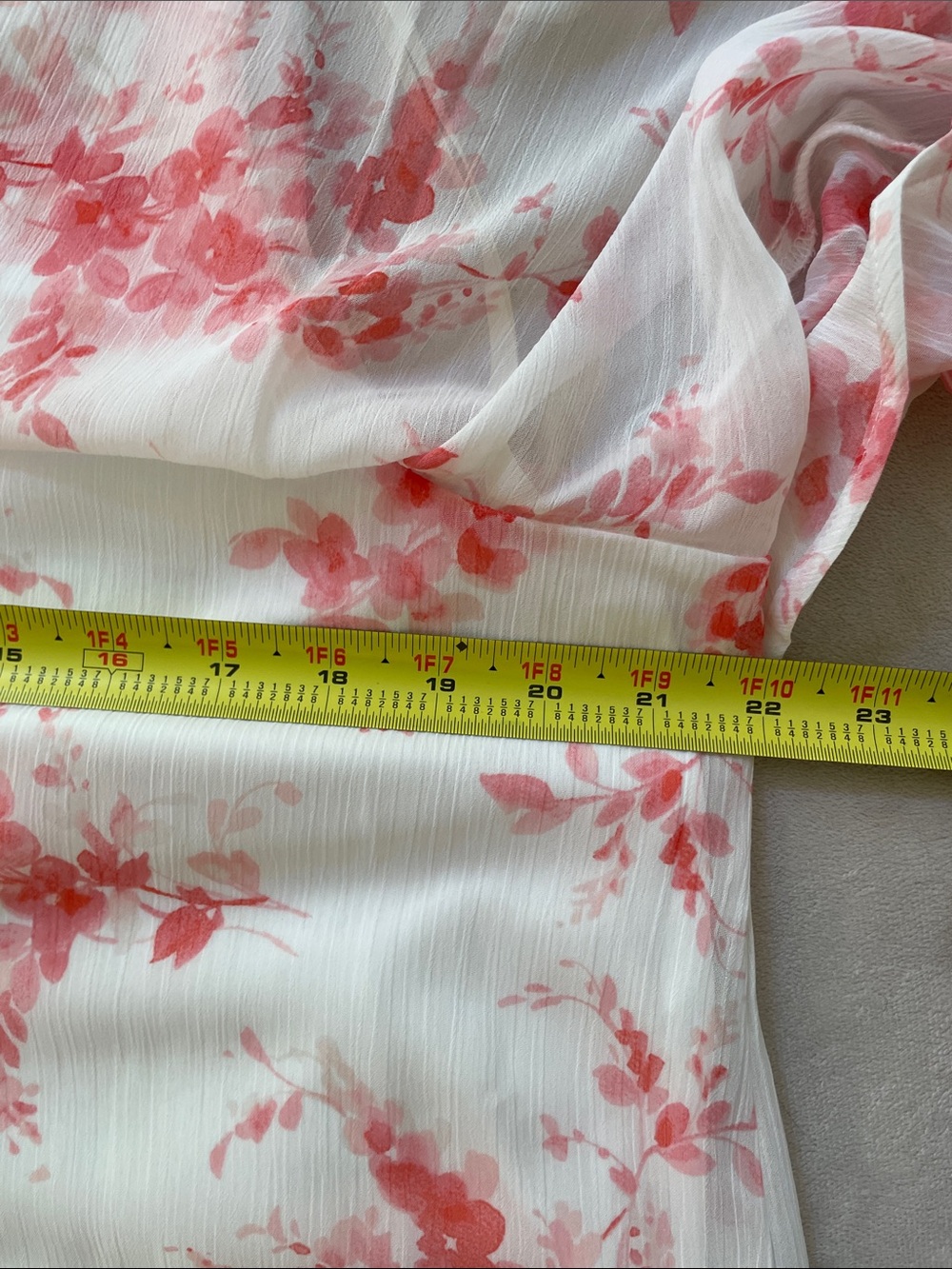 Tommy Hilfiger White Midi Dress with Coral Floral Overlay - Picture 10 of 13